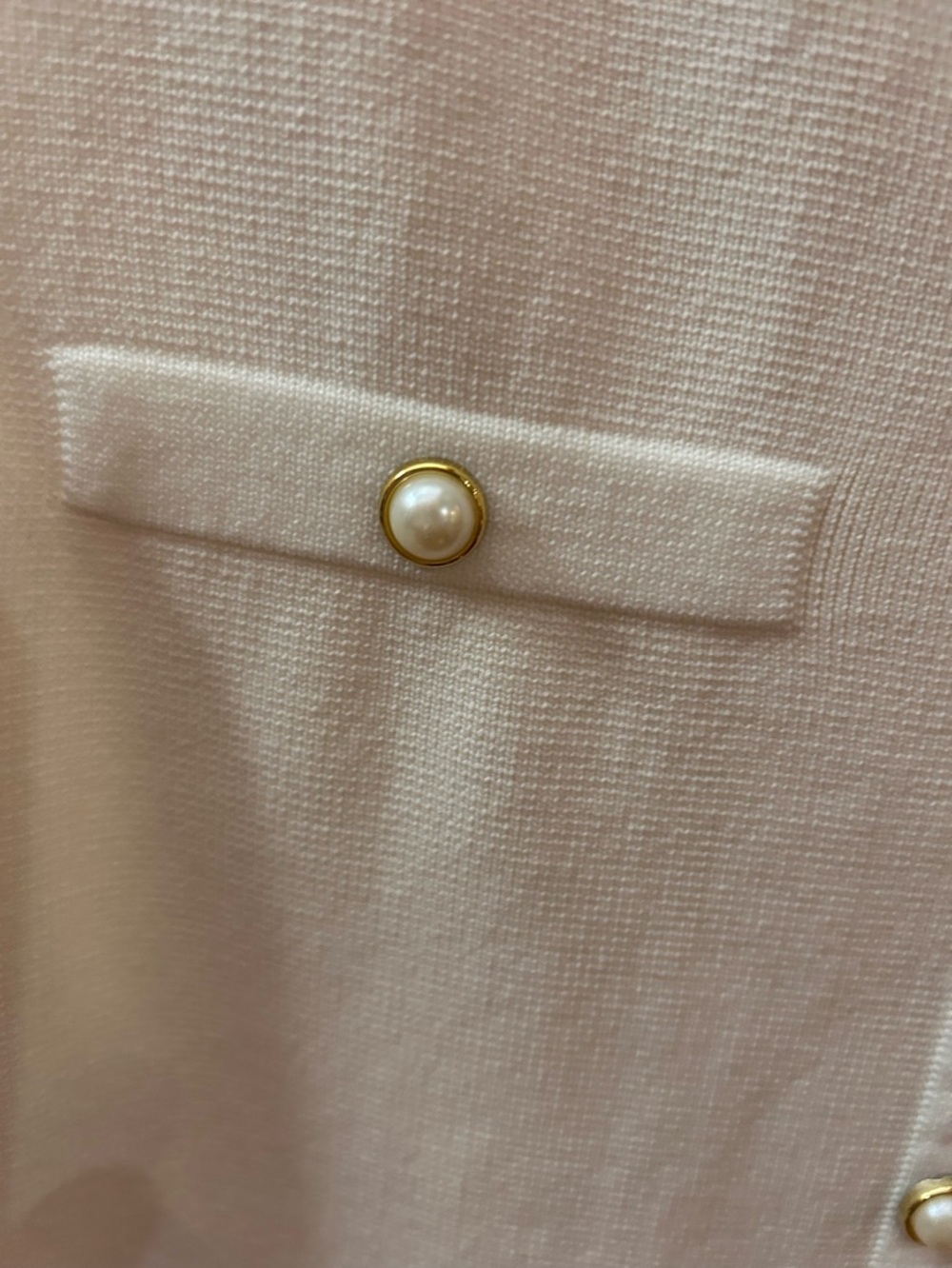 Sincerly Jules Pearl-Button Cream Shift Dress - Picture 4 of 6